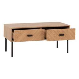 Leon 2 Drawer Coffee Table, Oak Effect - thumbnail 3