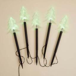 Set of 5 Christmas Tree Outdoor Floor Path Lights - thumbnail 2