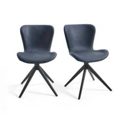 Lennie Set of 2 Dining Chairs, Faux Leather - thumbnail 5