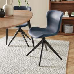 Lennie Set of 2 Dining Chairs, Faux Leather - thumbnail 1