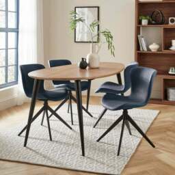 Lennie Set of 2 Dining Chairs, Faux Leather - thumbnail 2