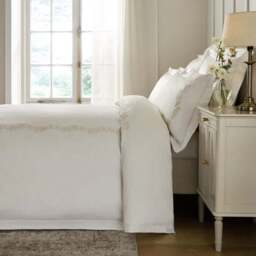 Dorma Camerelle Embroidery 100% Cotton Sateen Duvet Cover & Pillowcase Set - thumbnail 4