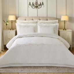Dorma Camerelle Embroidery 100% Cotton Sateen Duvet Cover & Pillowcase Set - thumbnail 1
