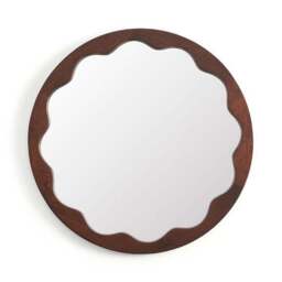 Penelope Round Fluted Wooden Wall Mirror - thumbnail 2