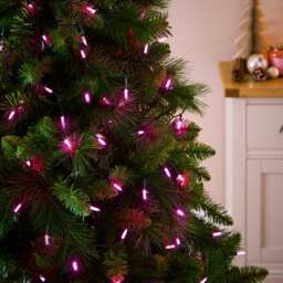 200 Pink LED Incadescent Style String Lights - thumbnail 1
