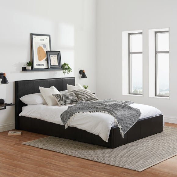 Berlin Ottoman Bed Frame, Faux Leather - image 1