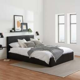 Berlin Ottoman Bed Frame, Faux Leather - thumbnail 1
