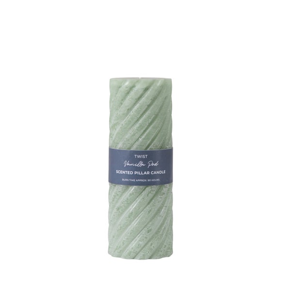 Cedar & Sage Set of 2 Vanilla Twist Pillar Candles - image 1