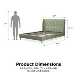 Novogratz Her Majesty Bed, Linen - thumbnail 6