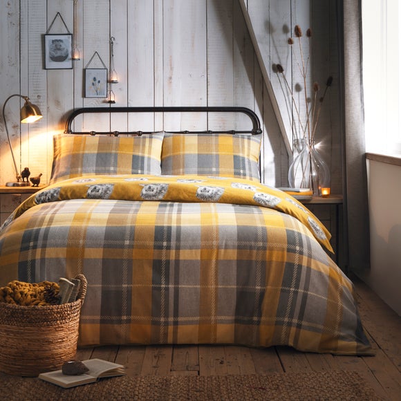 Dream & Drapes Colville Check 100% Brushed Cotton Reversible Duvet Cover & Pillowcase Set - image 1