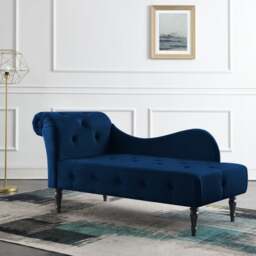 Wisteria Velvet Chaise Lounge - thumbnail 1