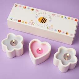 Love Life Thank You Set of 3 Lychee & Raspberry Mini Candles - thumbnail 1