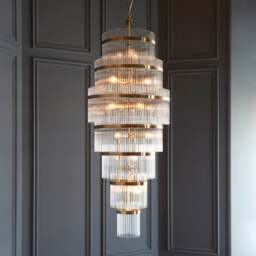 Vogue Langdon Grand Art Deco 21 Light Adjustable Chandelier - thumbnail 1