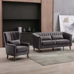Image Furnishings Charlotte Velvet Wingback Occasional Armchair - thumbnail 4