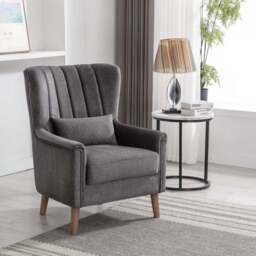 Image Furnishings Charlotte Velvet Wingback Occasional Armchair - thumbnail 2