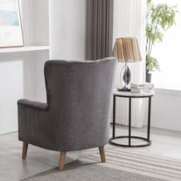 Image Furnishings Charlotte Velvet Wingback Occasional Armchair - thumbnail 3