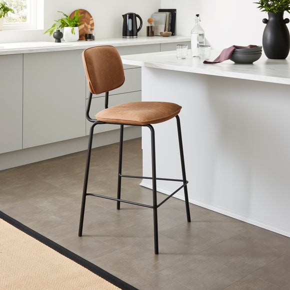 Barker Counter Height Barstool, Faux Leather - image 1