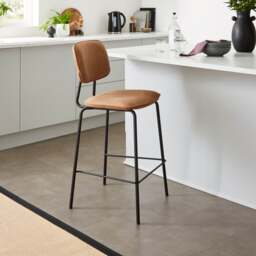 Barker Counter Height Barstool, Faux Leather