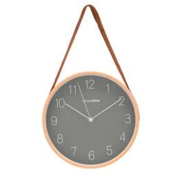 Hometime Round Wooden Wall Clock with Hanging Belt
