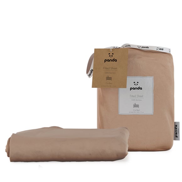 Pack of 2 Panda Kid's Bamboo Pink Cot Bed Fitted Sheets - image 1