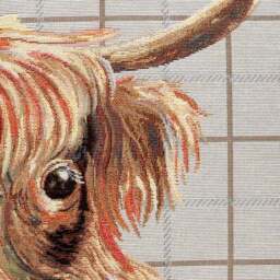 Highland Cow White Cushion - thumbnail 2