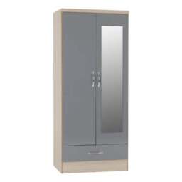 Nevada Double 1 Drawer Wardrobe - thumbnail 2
