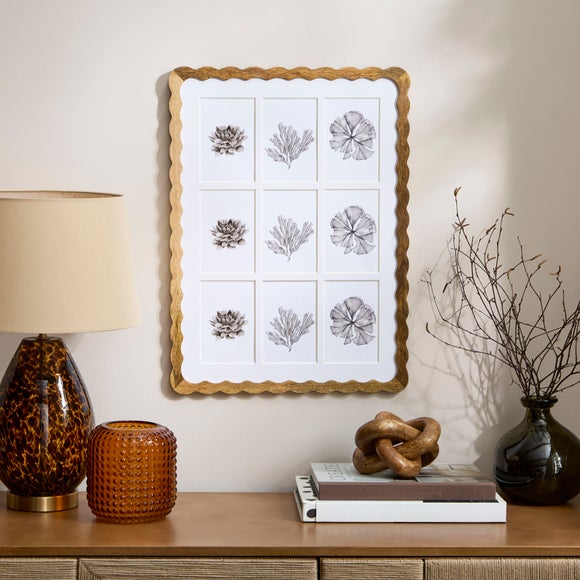 Mango Wood Wiggle 9 Aperture Multi Photo Frame - image 1