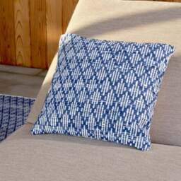 Set of 3 Denim Blue Ikat Square Scatter Cushions - thumbnail 6