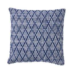 Set of 3 Denim Blue Ikat Square Scatter Cushions - thumbnail 3