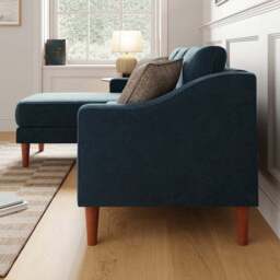 Hugo Velvet 3 Seater Corner Chaise Sofa - thumbnail 2
