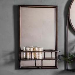 Millbury Rectangle Wall Mirror with Shelf - thumbnail 1