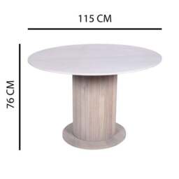 Indus Valley Cleo Round 4 Seater Dining Table with 4 Cleo Dining Chairs - thumbnail 5