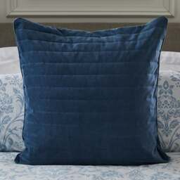 Dorma Remington Cotton Velvet Blue Continental Square Pillowcase