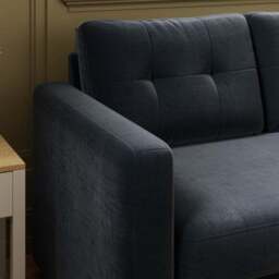 Barker Velvet Trundle Corner Chaise Sofa Bed - thumbnail 6