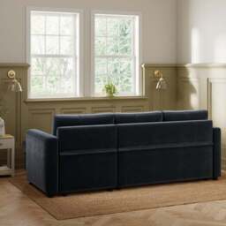 Barker Velvet Trundle Corner Chaise Sofa Bed - thumbnail 3