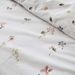 Pressed Floral 100% Cotton Duvet Cover & Pillowcase Set - thumbnail 3