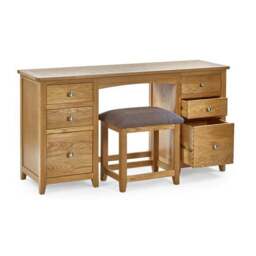 Jenkins Twin Dressing Table and Stool, Oak - thumbnail 2