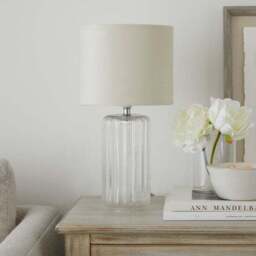 Christine Ribbed Glass Table Lamp - thumbnail 2