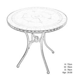 Dallas 76cm Bistro Table Set with 2 Mayfield Chairs - thumbnail 5