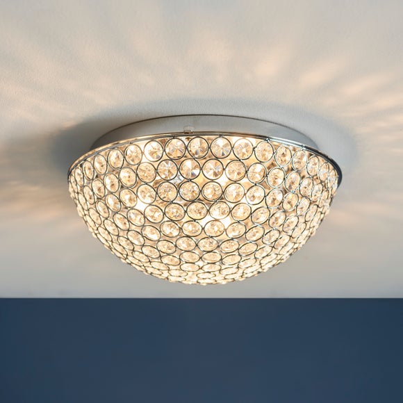 Vogue 3 Light Chryla Crystal Bathroom Flush Ceiling Light - image 1