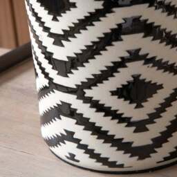 Chirala Tall Ikat Ceramic and Velvet Table Lamp - thumbnail 3