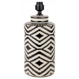 Chirala Tall Ikat Ceramic and Velvet Table Lamp - thumbnail 5