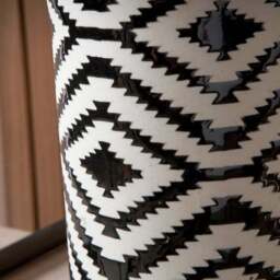 Chirala Tall Ikat Ceramic and Velvet Table Lamp - thumbnail 2
