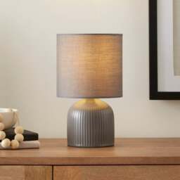 Hebe Ribbed Ceramic Table Lamp - thumbnail 1