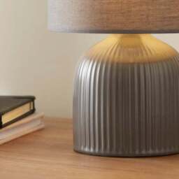 Hebe Ribbed Ceramic Table Lamp - thumbnail 3
