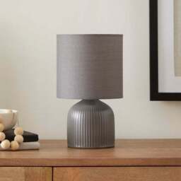 Hebe Ribbed Ceramic Table Lamp - thumbnail 2