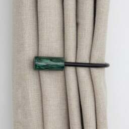 Marble Matt Black Curtain Holdbacks - thumbnail 1
