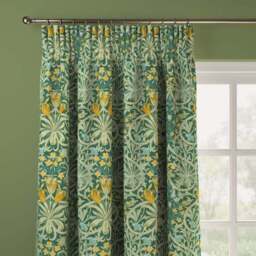 William Morris At Home Woodland Weeds Evergreen Cotton Made to Measure Curtains - thumbnail 4