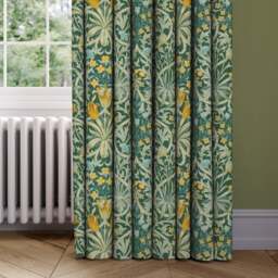 William Morris At Home Woodland Weeds Evergreen Cotton Made to Measure Curtains