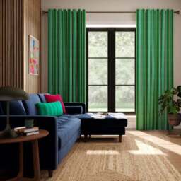 Elements Velvet Stripe Made to Measure Curtains - thumbnail 2